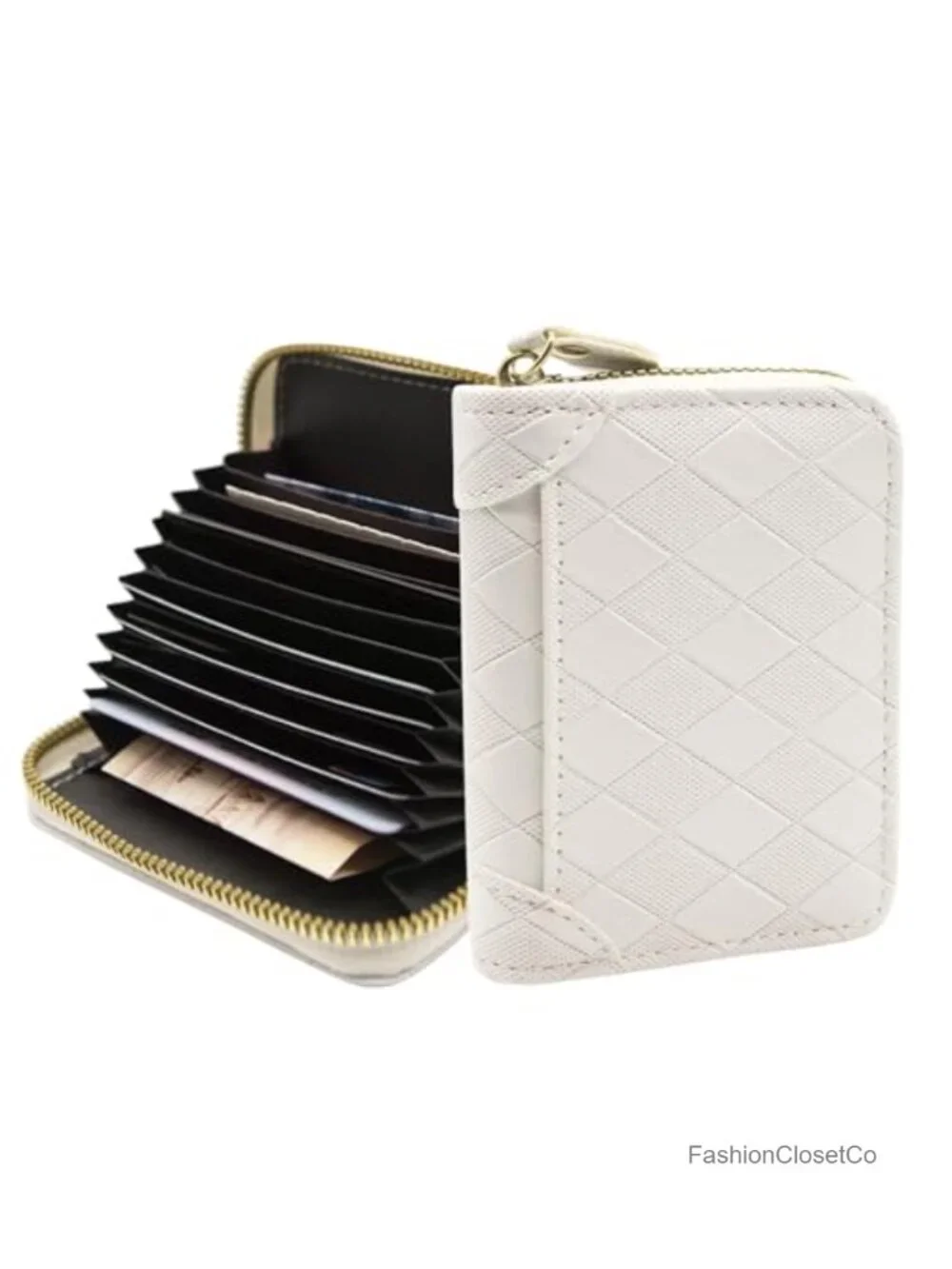 Small Zipper Card Case Wallet Accordion Purse Compact Change Pocket